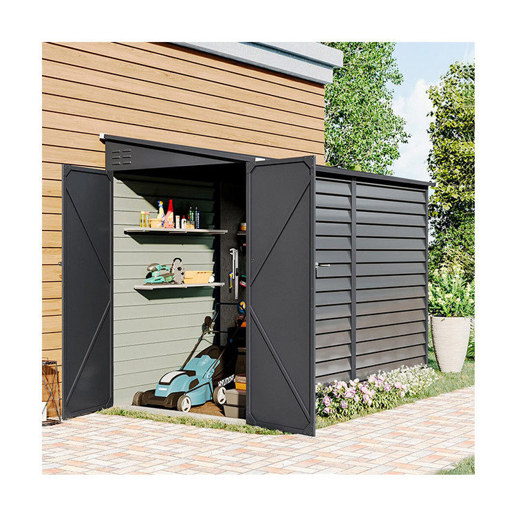 Tuinfietsshed AJUNION 9ft robuust stalen motorfiets opslagruimte met slot