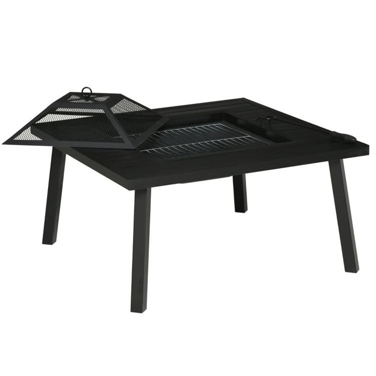 Ontspan in stijl vierkant keramisch hout brandende vuurput tafel voor achtertuin patio tuin kamperen