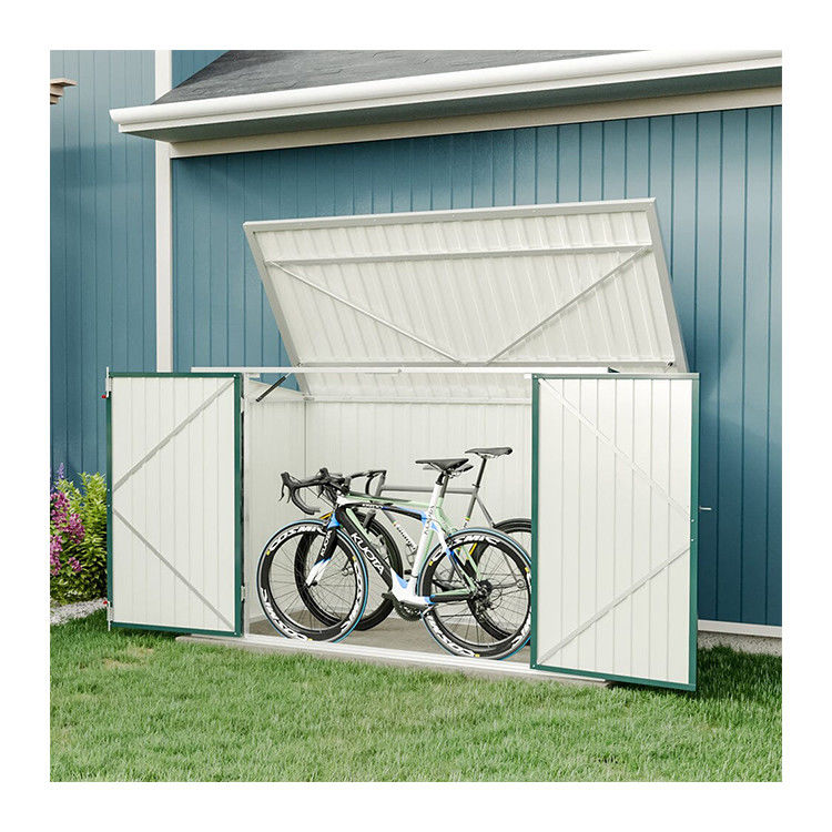 Countyard Storage Shed AJUNION 7ft Steel Metal Bike Shed met vergrendelbare deur en ventilatie
