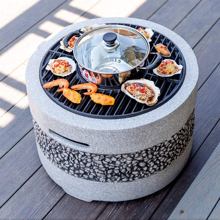 Buitentuin Terrasse Tuin Vuurput met kunststeen en houtskool BBQ Grills