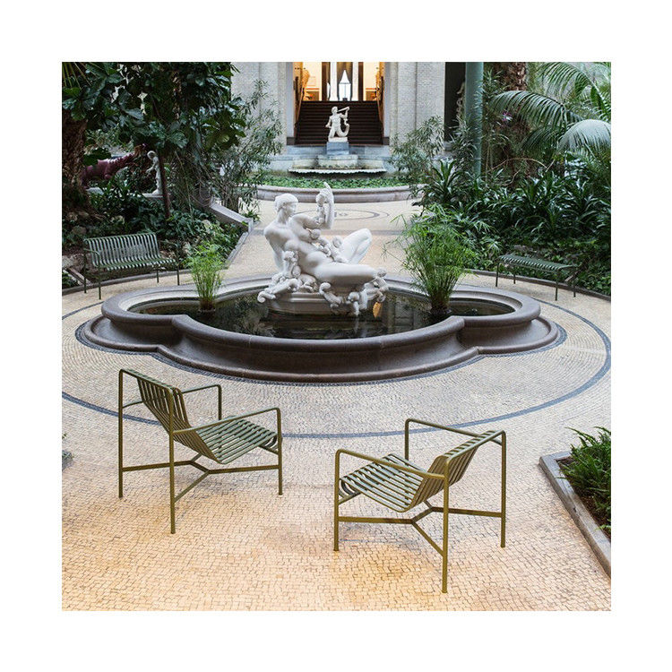 AJUNION Metalen buitemeubilair Achtertuin Patio Stoel Minimalistische stalen loungestoel voor tuin