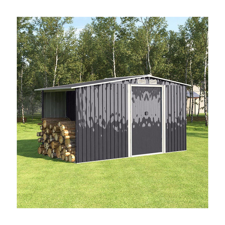 Gemakkelijk te monteren AJUNION Metalen tuinschuur voor buitenopslag en brandhoutoplossingen