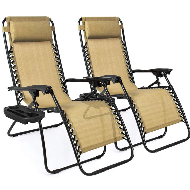 Geen Logo Outdoor Beach Patio Tuin Camping Wandelen Draagbaar Klappbaar Stalen Recliner Chaise Lounge Stoel