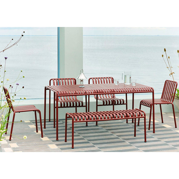 Minimalistische stijl Outdoor metalen meubels Set L56 x W47 x H80cm Stoel Grootte Staal frame