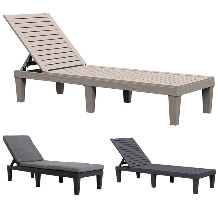 Buitenmeubilair Zonnebed voor zwembad Plastic Stackable Chaise Lounge Chair