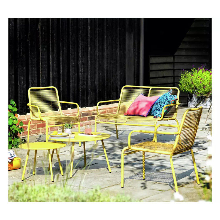 Villa AJUNION 4 zitplaatsen Metalen tuinmeubilair Balkon Patio Set Bistro Set Staal Tuin Set