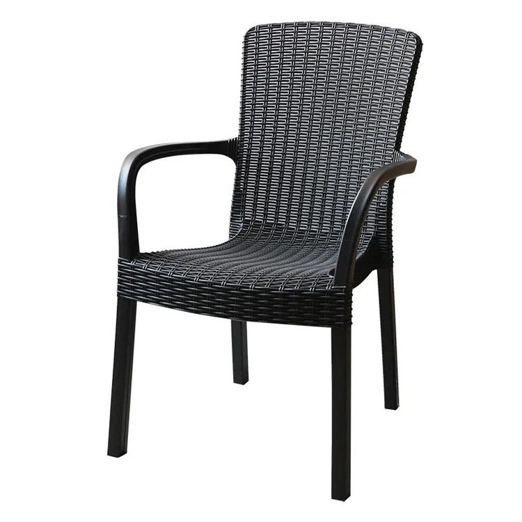 Outdoor High Back Stackable Plastic Armchair voor Villa Patio Tuin Koffie Eetkamer