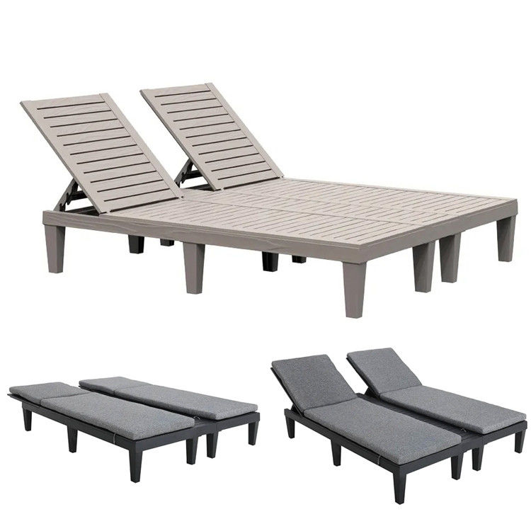 Plastic stapelbare verstelbare ligstoel voor buiten strand patio hotel zwembad