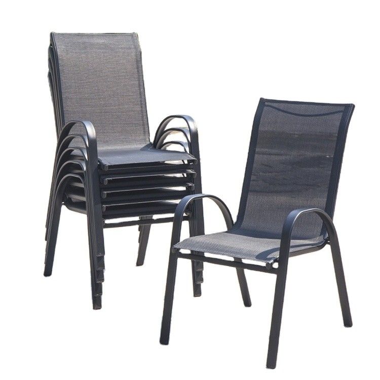 Vrije tijd Buitenmeubelen Metalen Teslin Mesh fauteuil voor tuin Balkon Patio Koffie
