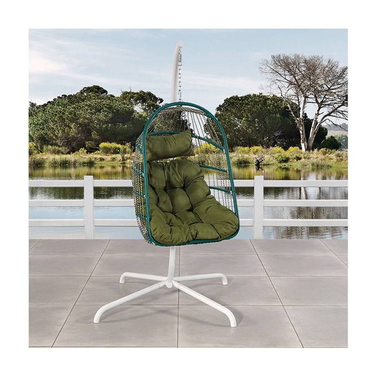 Buitenmeubilair Patio Swing Hanging Egg Chair met staalframe en touwweefontwerp
