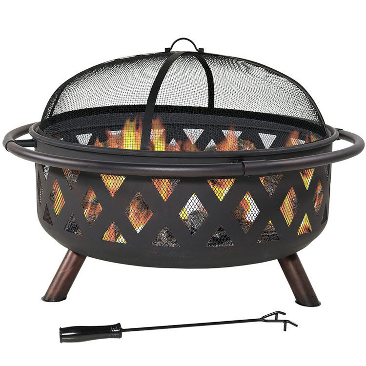Buitenplaats Tuin Vuur Camping Metalen Vuurput Bowl met Poker en Cover