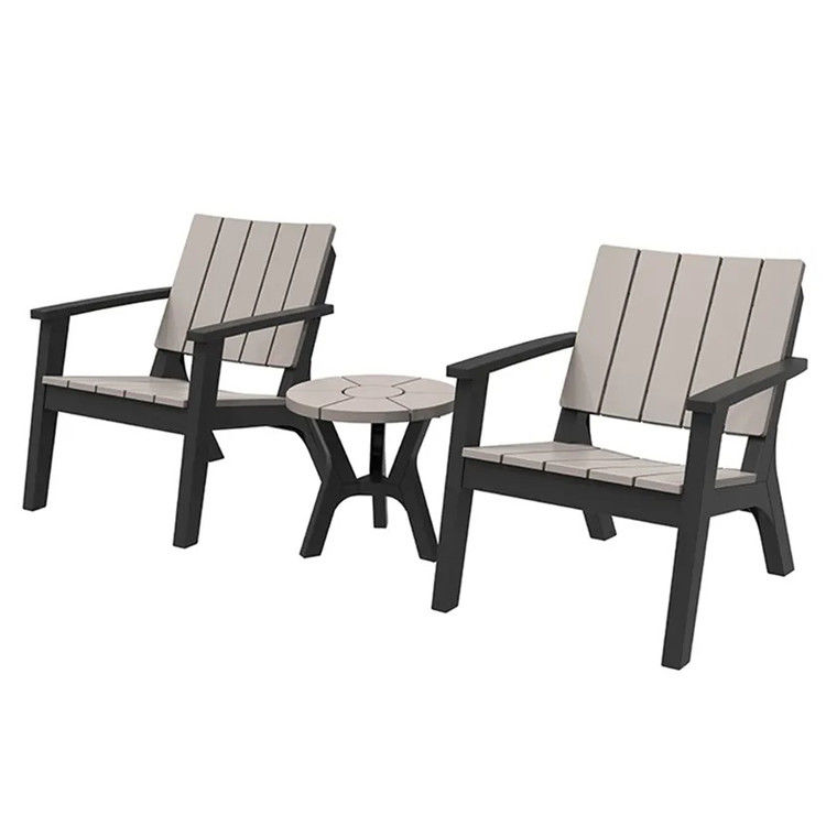 Houten tafel- en stoelstel van kunststof voor Nordic Outdoor Patio Garden Balkon Cafe Restaurant