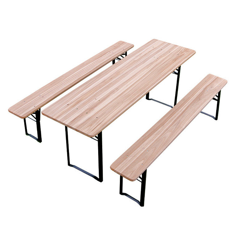 Buiten draagbare patio bar van massief hout rechthoekige opvouwbare tafel en banken stoel set