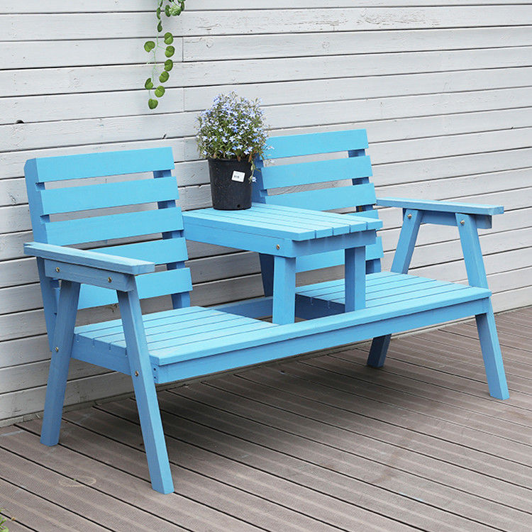Buitentuin solide houten dubbele stoel bank met tafel Geniet van uw patio in stijl