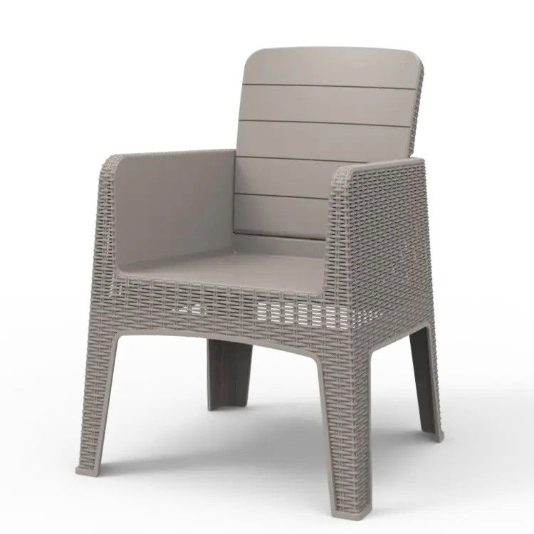 Plastic Cane Stackable Arm Chair voor Outdoor Restaurant Cafe in Villa Patio Garden