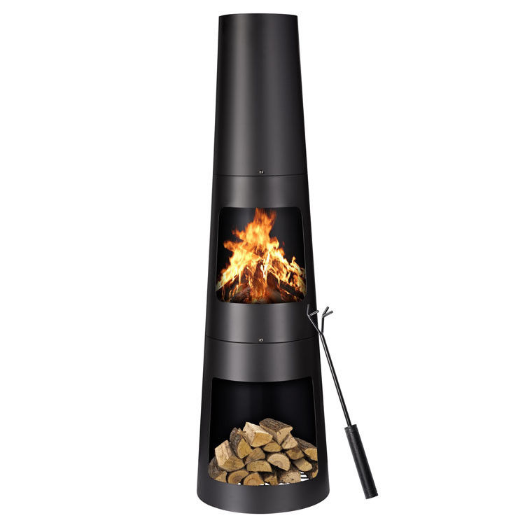 Buitenplaats Tuin Camping Vuurput met Poker Gegote ijzer Houtskool Kaap Chimenea