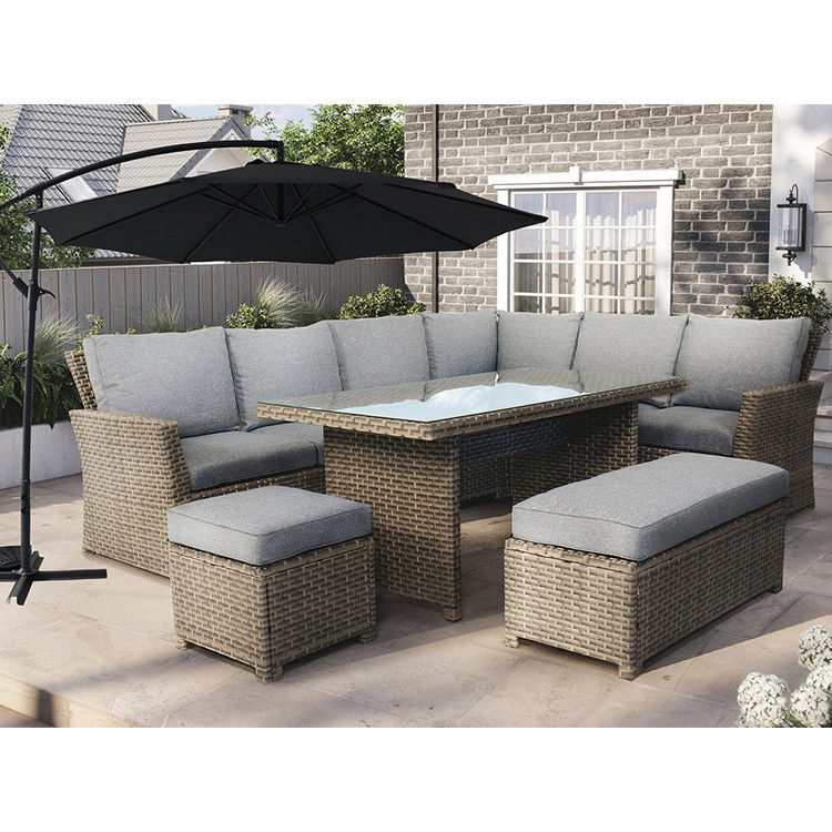 Stoelgrootte L.44 X W.44 X H.41cm AJUNION PE Rattan Tuin Set voor uw buitenruimte