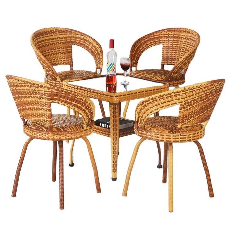 Moderne design Outdoor stapelbare fauteuil en salontafel voor terras tuinbalkon