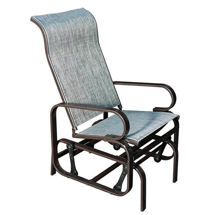 Metalen frame Buiten Bistro Patio Tuin Single Rocking Lounge Stoel met Custom Logo