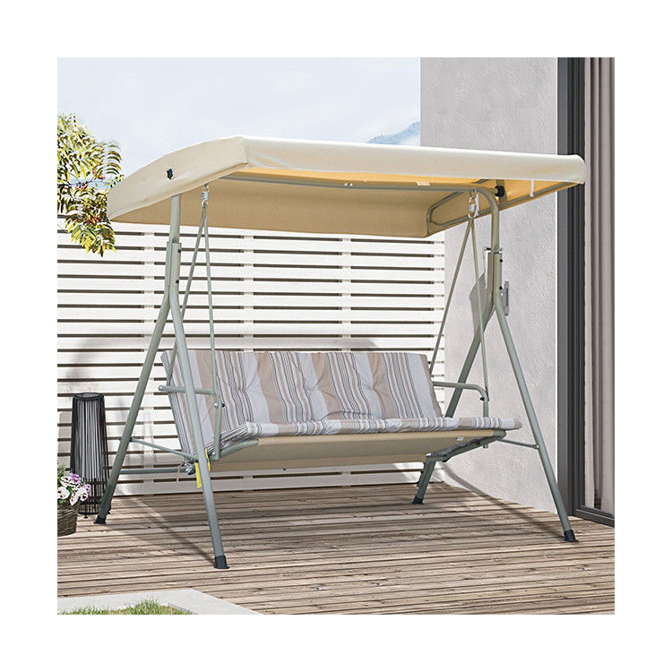 Modern Design AJUNION 3 zitplaatsen Outdoor Metalen Frame Patio Schommelingen Bank Schommel Bed Stoel