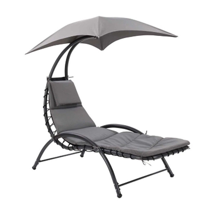 Buitenste stoel met metalen stoffen Strand Terrasse Tuin hangmat Schommelstoel met baldachin 118*171*165 cm