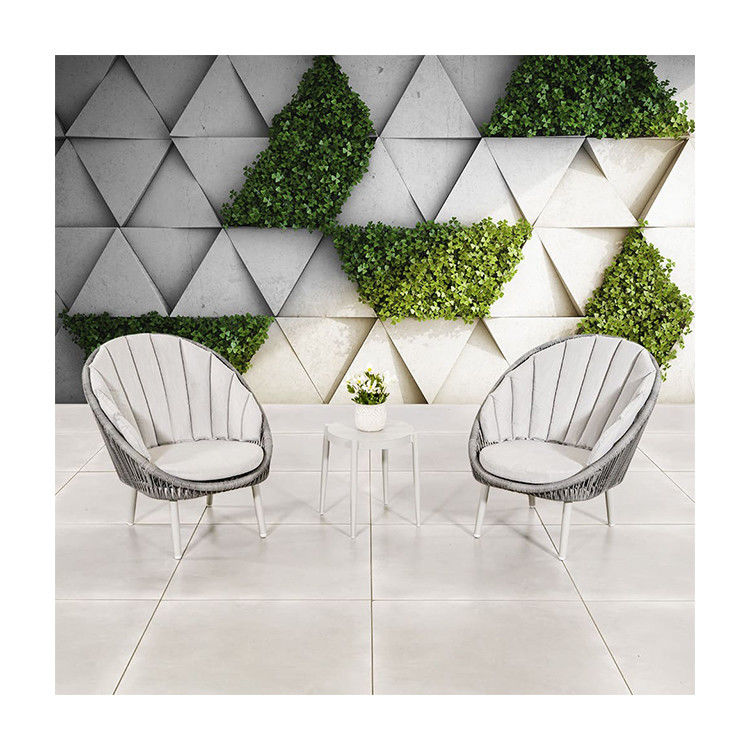 Draadweef Tuin Balkonmeubelen 3 stukken Aluminium Lounge Set met zijtafel door AJUNION
