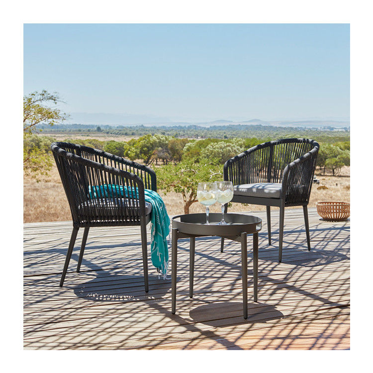 Rope Weave AJUNION 3 Piece Aluminium Bistro Set voor balkon Cottage en strand zitplaatsen