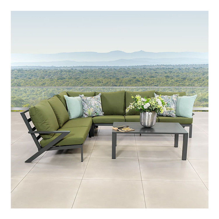 AJUNION Aluminium frame Outdoor Hoeksofa Lounge Set Sectionele tuinmeubilair Set