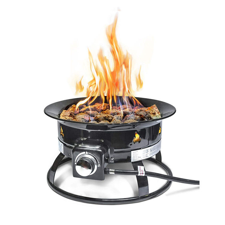 Outdoor Camping Steel Gas Fire Pit 58000 BTU Propane Portable Pit door AJUNION