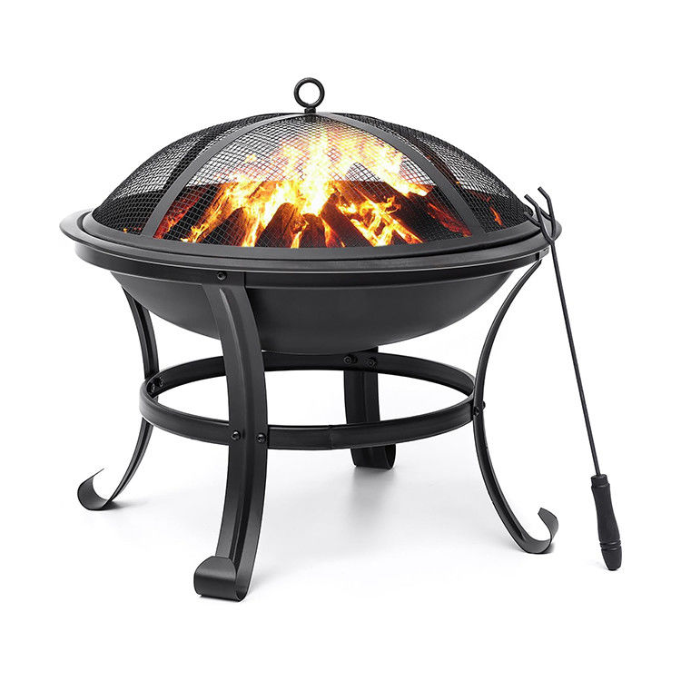 Ronde stalen hout brandende vuurput voor buiten tuin en achtertuin barbecue grill