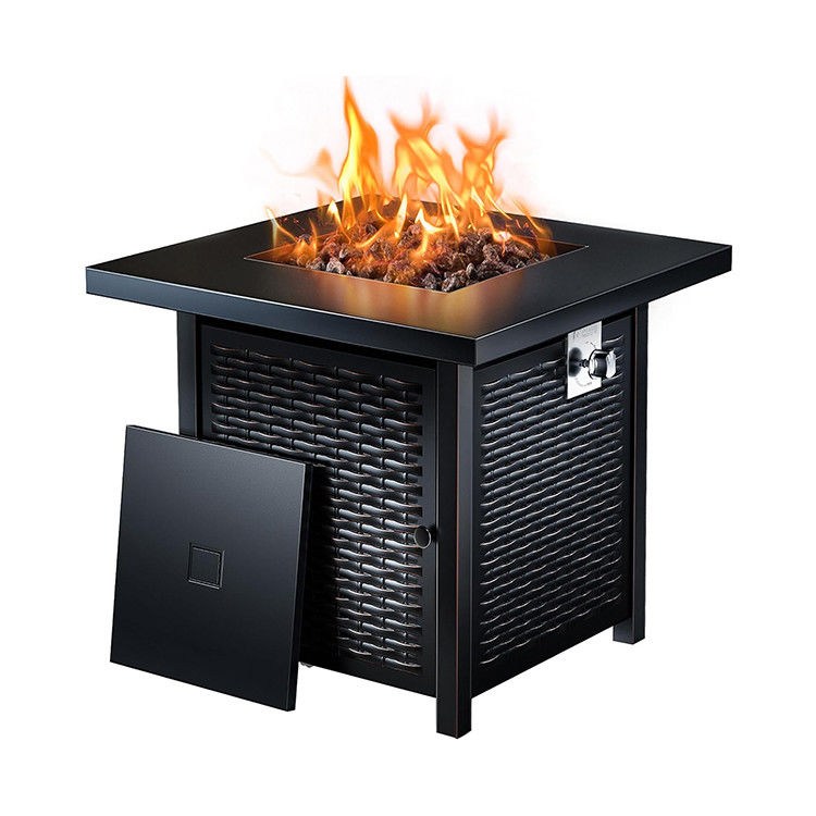 28"D x 28"W x 25"H Vierkante Buiten Propane Brandplaats Tafel 50000 BTU Staal Rookloos