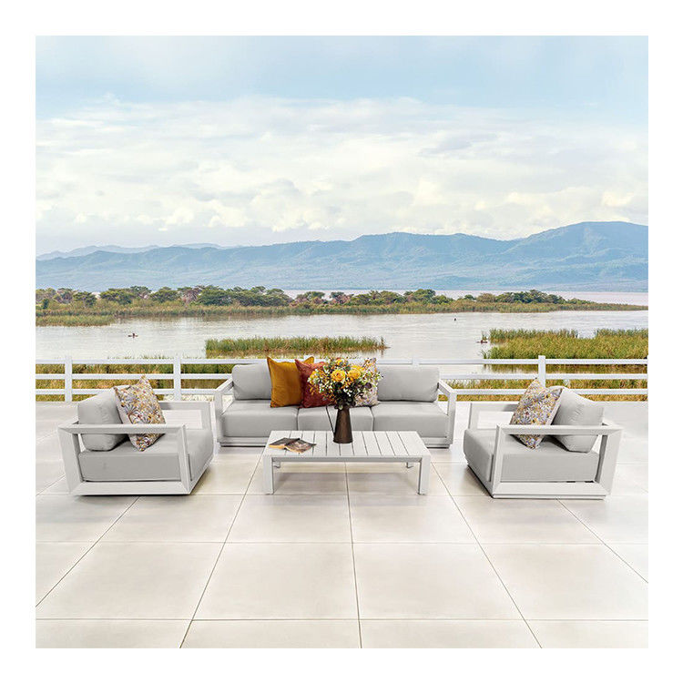 Aluminium modulaire patio meubels AJUNION 4 stukken Outdoor Lounge Sofa Set voor buiten