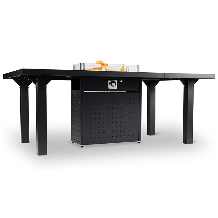 Rectangular Eetkamer Rookloze vuur tafel Propaan gas vuur put tafel voor patio tuin
