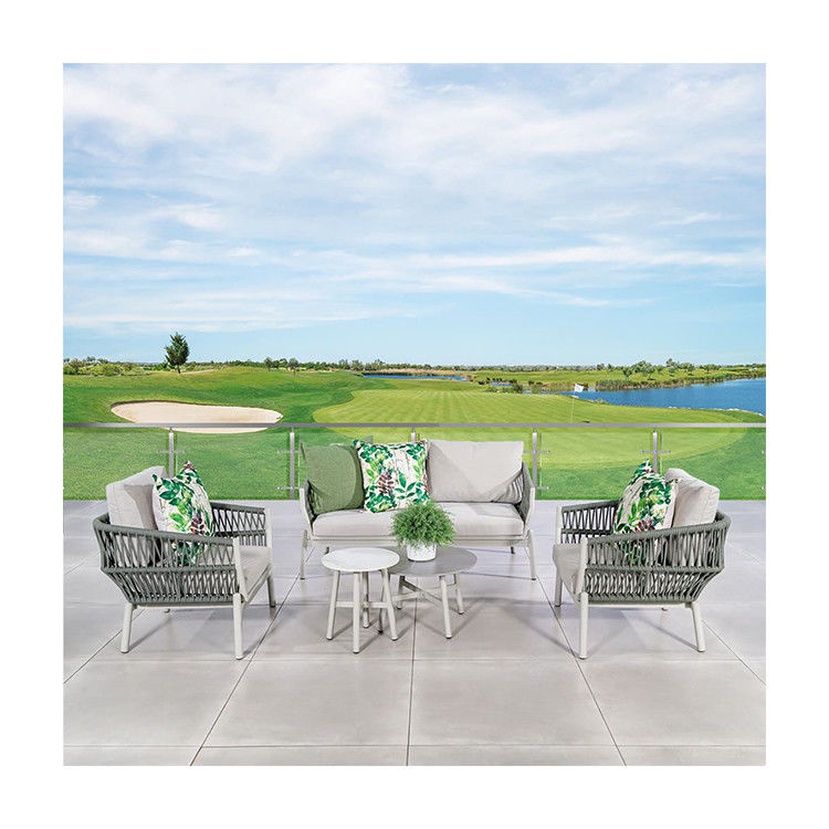 Postverpakking Moderne aluminium frame Tuinmeubilair touw weven Outdoor Lounge Sofa Set