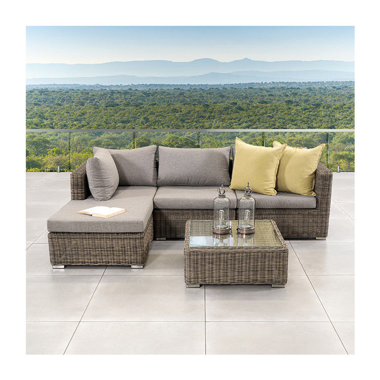 Buitenmeubilair AJUNION Modern Tuin Set PE Rattan Terrasmeubilair Ronde Wicker Set