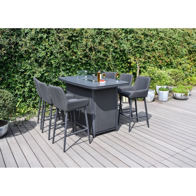 Outdoor Luxury Bar Set Meubelen Aluminium Tuinmeubelen Eetkamer Set met vuurput 87kg