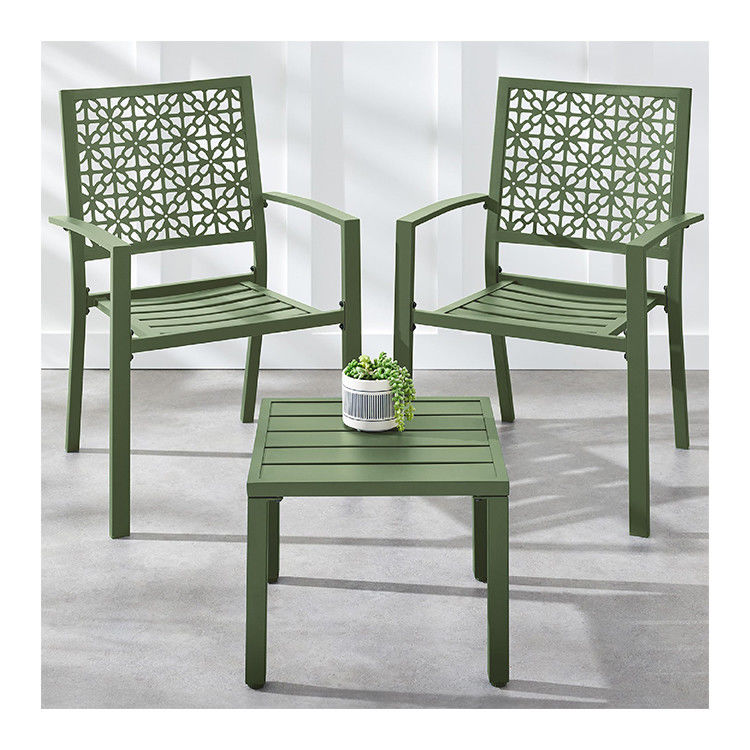 Buitenmeubilair AJUNION Modern staal KD frame tuin set stapelbare stoel bistroset