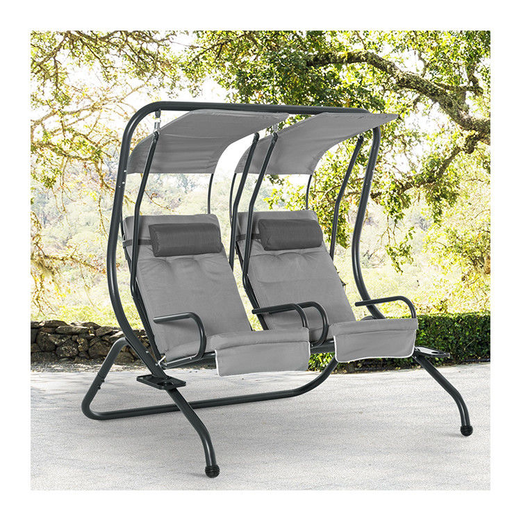 Patio Leisure Facilities AJUNION 2 zitplaatsen Outdoor Swing Hanging Chair met Canopy 37kg