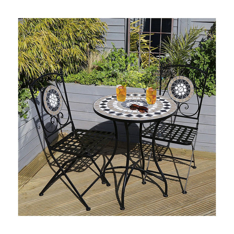 Robuuste ijzeren tuinbalkon Bistro set met moderne design stijl en keramische tegelcoating