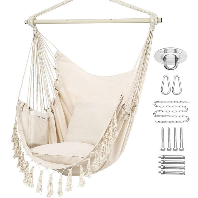 127*122*2,5 cm Buitentuin Camping Terras Klappbaar Draagbaar Kinderen Katoen Hangtouw Schommel Hammock Stoel