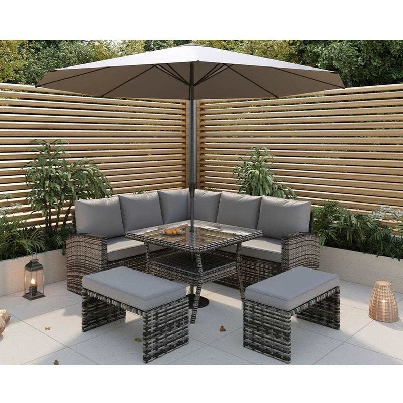 PE Rattan All Weather Tuinmeubilair Set Leisure Outdoor Hoek Sofa Lounge Set