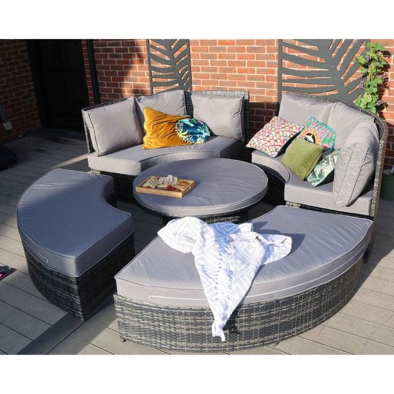 Verstelbare eettafel Wicker Woven Sofa Set voor Outdoor Daybed Meubels door AJUNION