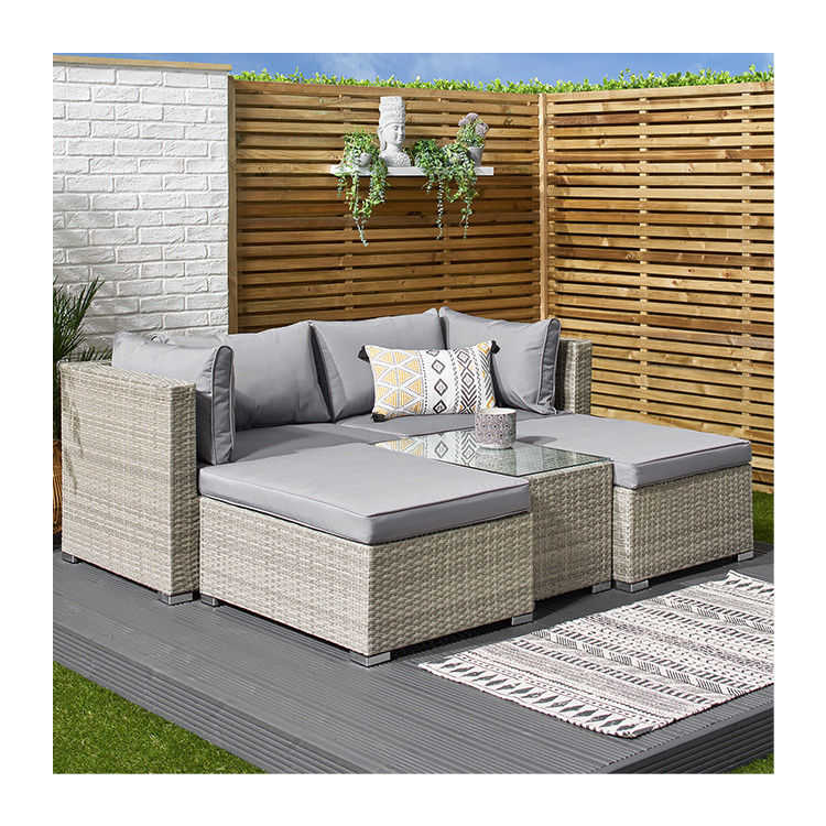 5 stukken Wicker Rattan Modulaire Buitenbank Moderne Design Stijl L70xW40xH39cm Tafelgrootte