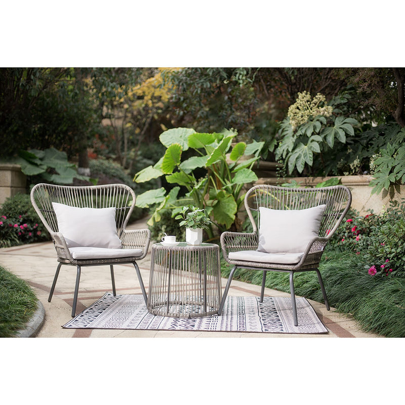 Modern Design AJUNION 2 zitplaatsen Wicker Rattan stoel voor Bistro Set Poolmeubilair