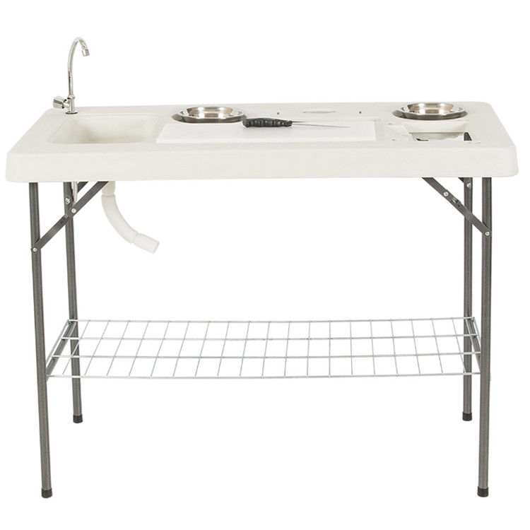 Draagbare plastic-metalen opvouwbare tafel voor buitencamping en tuinactiviteiten