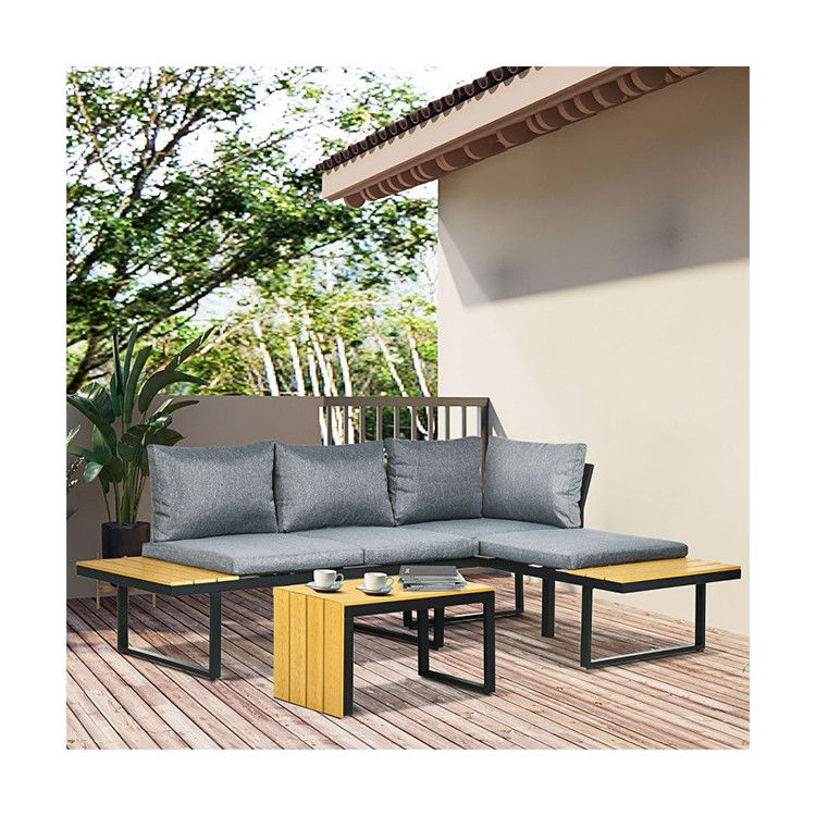 Sofa Set AJUNION Aluminium Outdoor Hoek Lounge Set voor Modulaire Tuinmeubilair