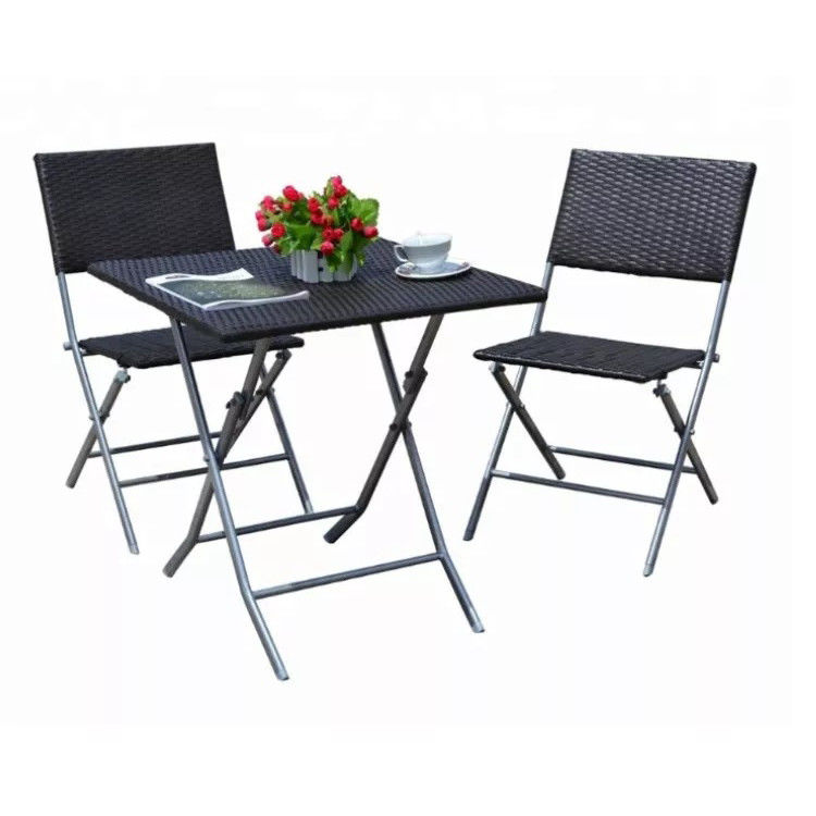Buitenplaatsmeubels met opvouwbare tafel en stoel