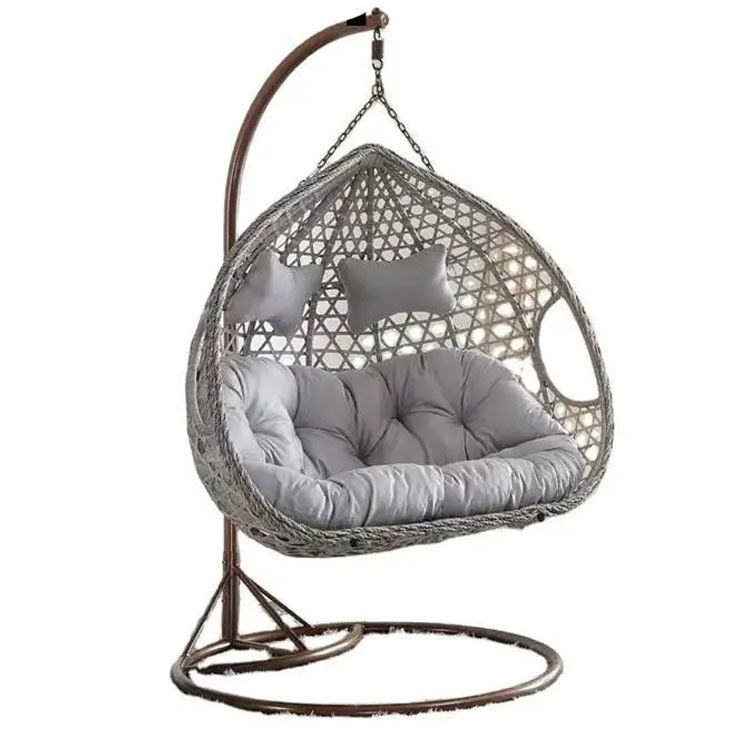 Buitenbalkon Hof Tuin Patio Pe Rattan Wicker Egg Swing Chair met stand