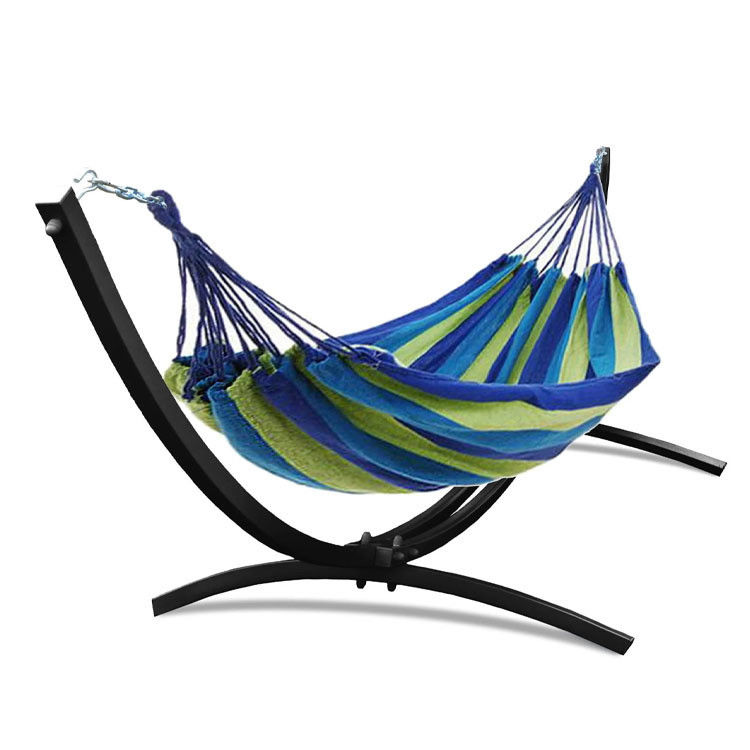 300*150cm Home Outdoor Draagbare Lichte vouwbare dubbele katoenen hangmatten met stand
