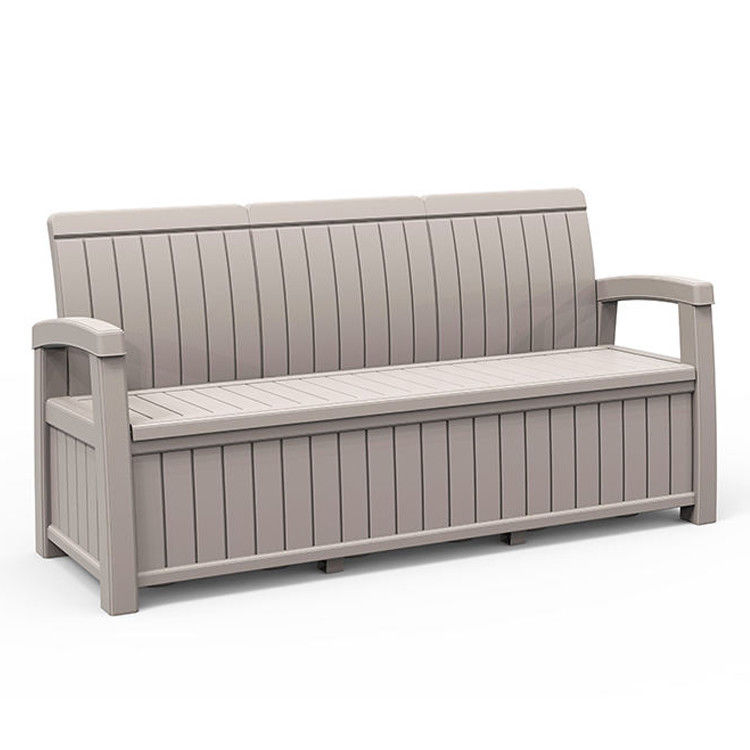 Hotel Buitenhuis Weerbestendige fauteuil Plastic 3-persoons bank met opslagdoos